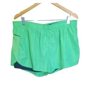 Danskin Womens Green Dri More Running Shorts With Inner Linning Size XL